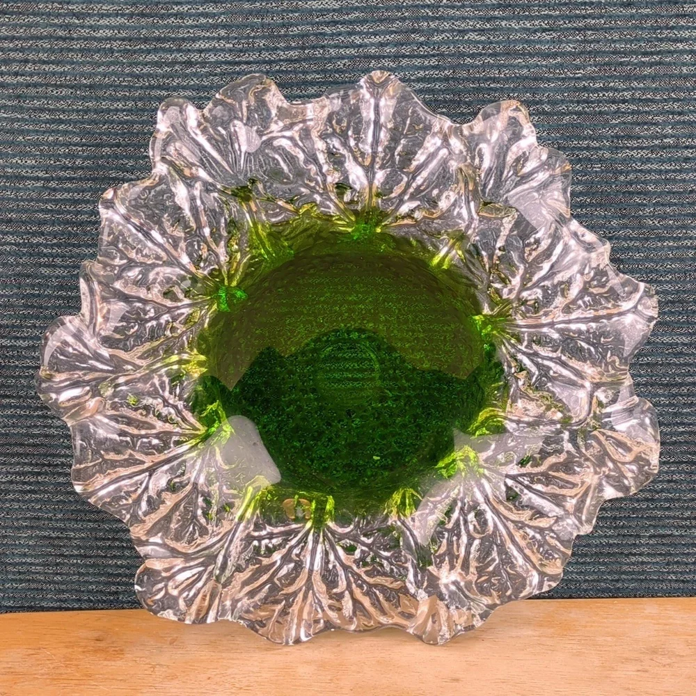 Humppila Finnish Glass Platter Signed, Designer Pertti Santalahti Vintage 1970s - Picture 1 of 12
